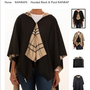 Black and plaid Rain Wrap